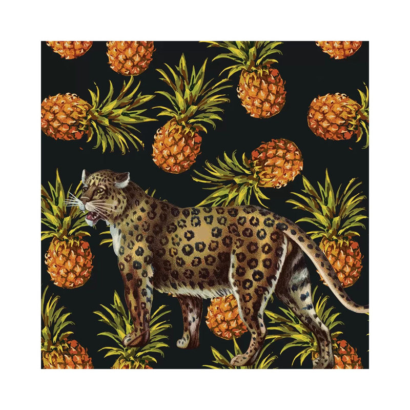 Leopard In Pinapples by Art Mirano - Wrapped Canvas Print, 45.72 cm H x 45.72 cm W x 3.175 cm D