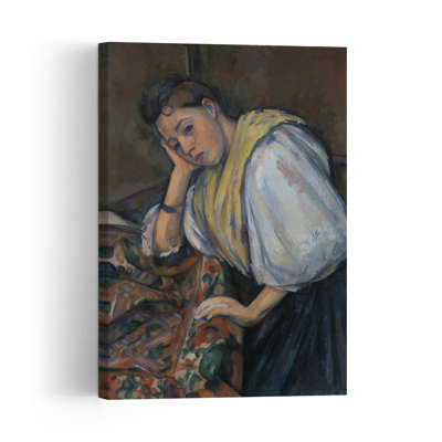 Jeune Italienne à table, vers 1895-1900. Estampe d'art mural contemporaine.