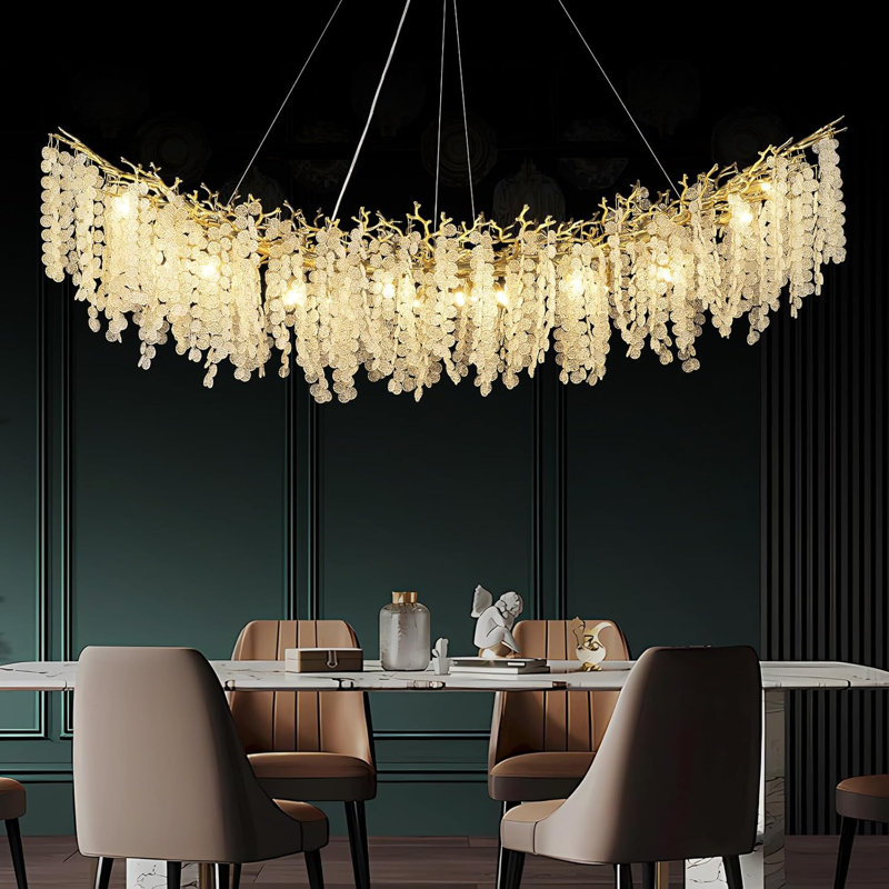 Lustre en cristal, Doré