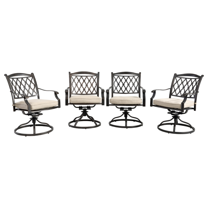 Chaise de patio pivotante avec coussins Banski, Beige