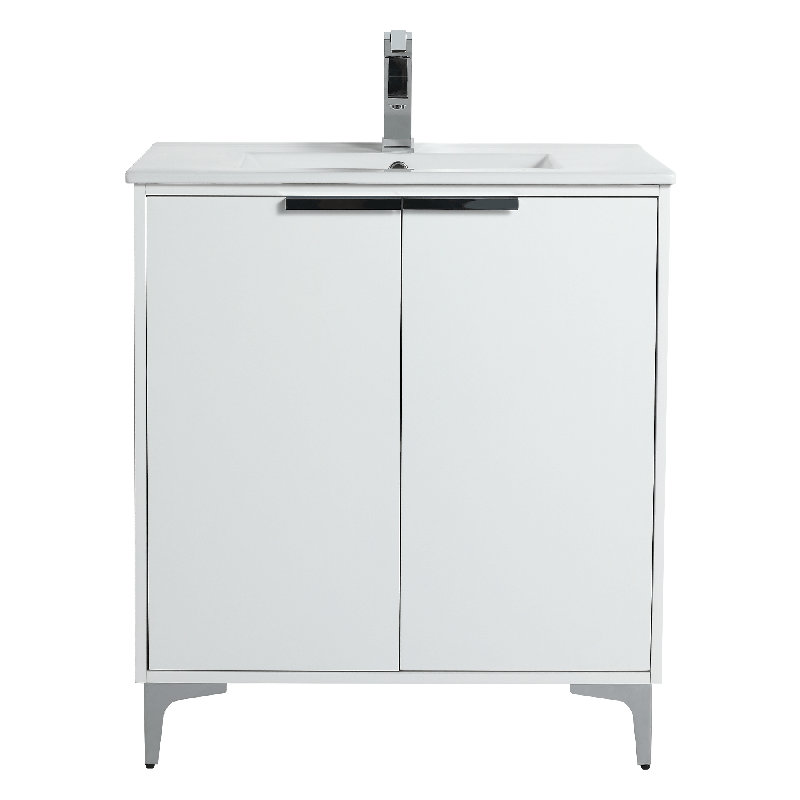 Ensemble de meuble-lavabo simple 30 po Dashae, Chrome poli