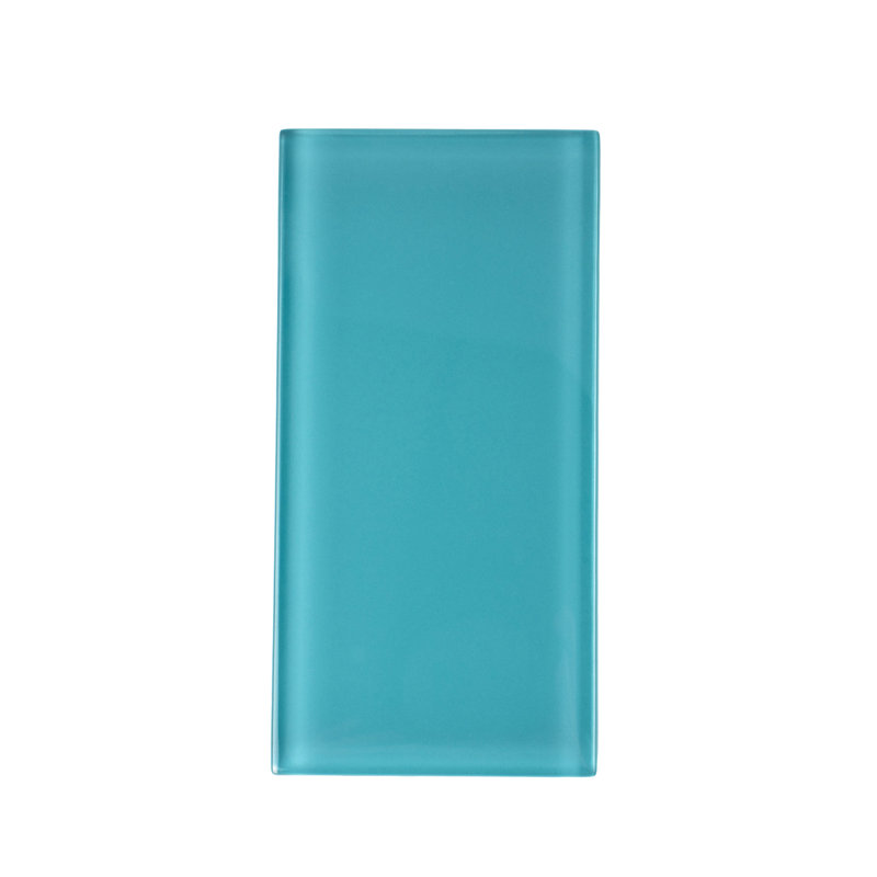 Apollo 6'' x 3'' Glass Subway Wall Tile, Aqua