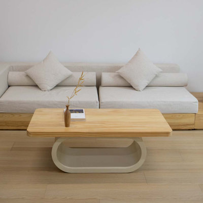 Cream wind log solid wood end table
