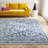 Attalia Oriental Handmade Tufted Navy/Light Gray Area Rug-1092328140