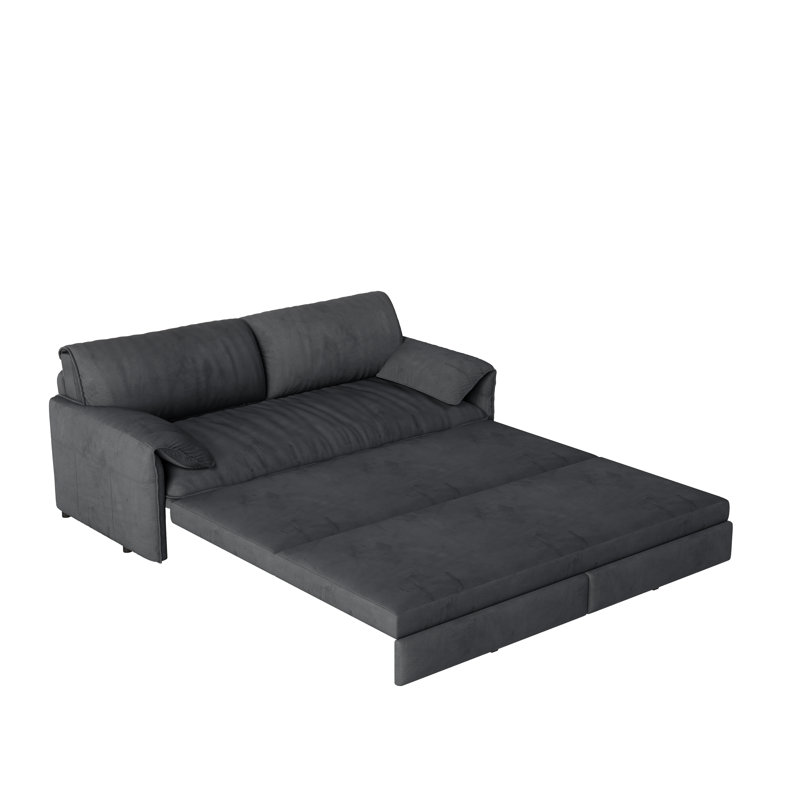 Queen 3-in-1 Convertible Sleeper Sofa, 36" L x 66" W x 33.5" D, Gray