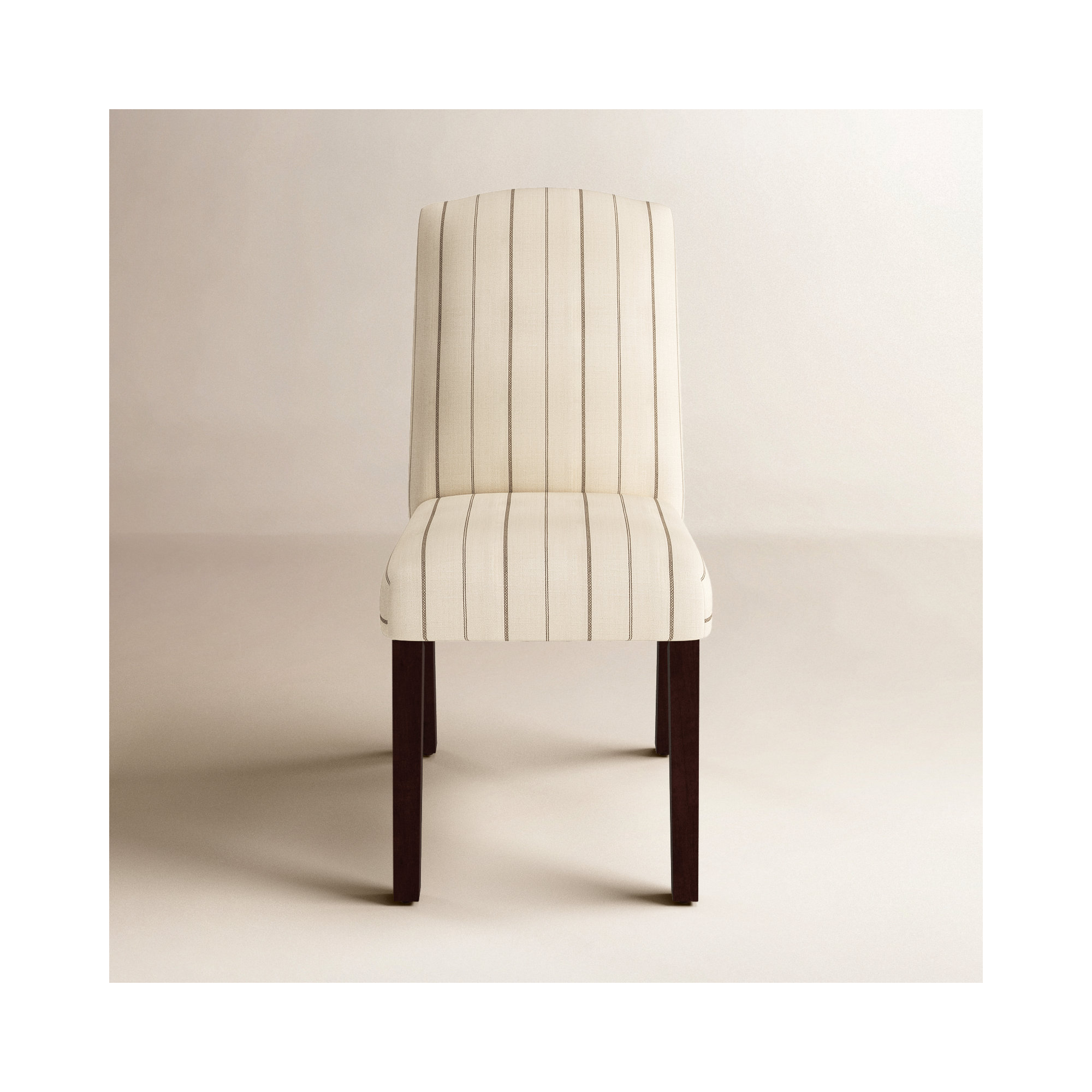 Estrela Upholstered Dining Chair, Espresso, Fritz Charcoal Stripe