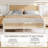 Metal Bed Frame with Rattan Headboard-795227634-797003968