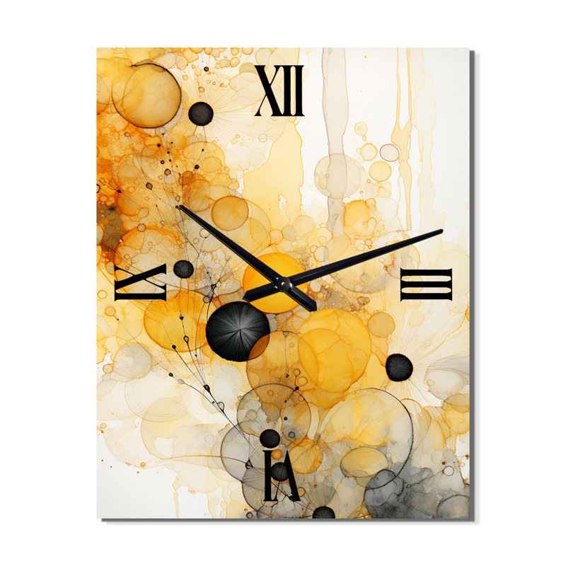 Hardedge Fractal Symphony I - Abstract Wall Clock Oversized, 28" H x 12" W x 1" D