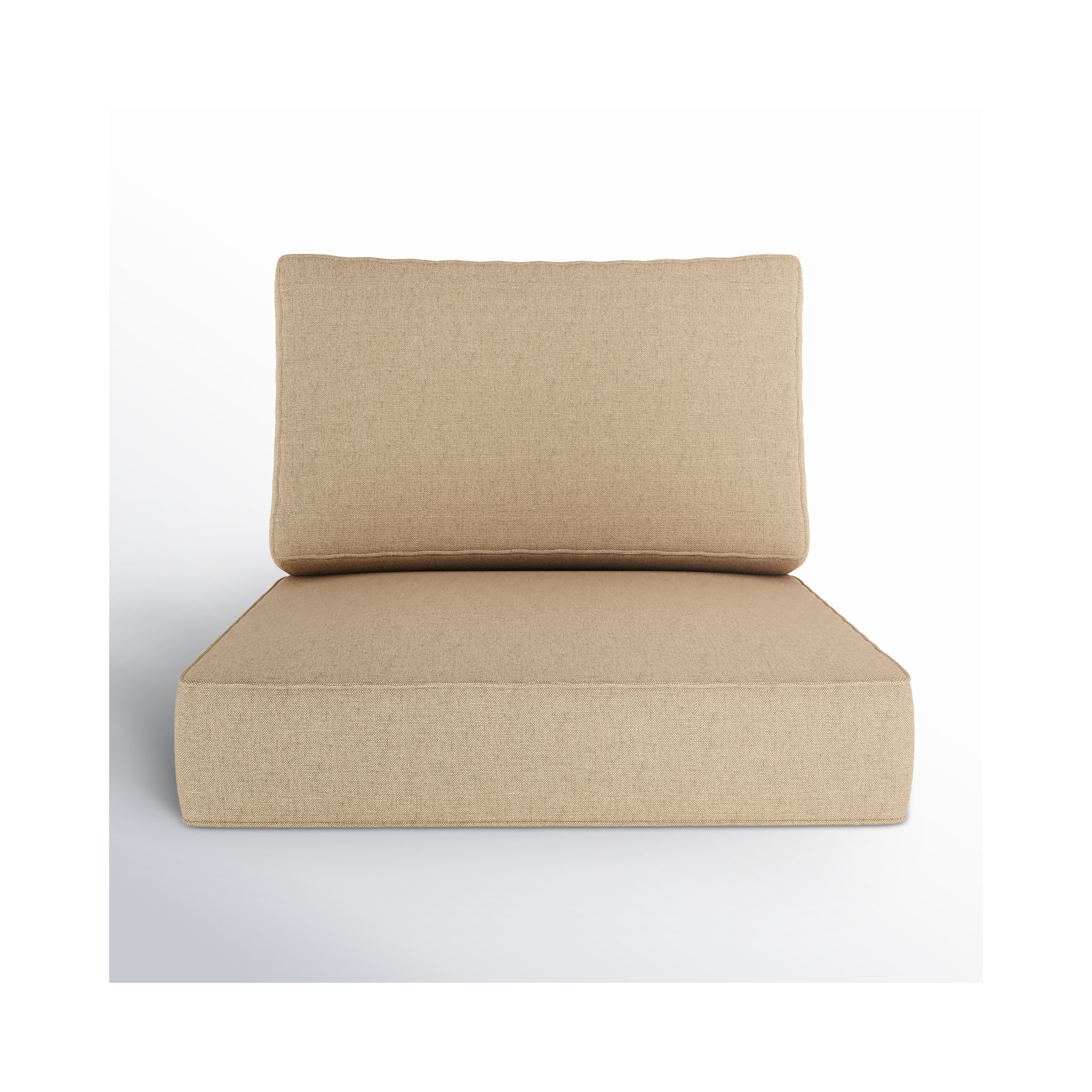 Outdoor Sunbrella Seat/Back Cushion, Antique Beige Sunbrella® Canvas
