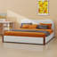 Lit plateforme tapissier avec pieds en bois-1257304745-1257304743