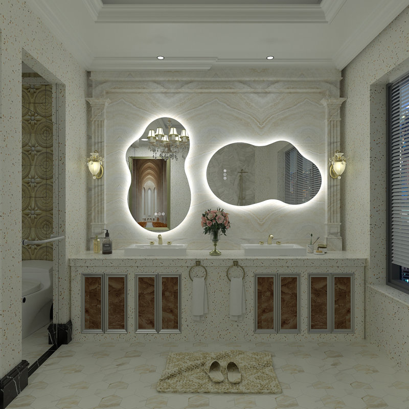 Miroir irrégulier pour salle de bain / meuble-lavabo en verre trempé à DEL certifié UL - Basics by Wayfair ™, 36 po x 20 po