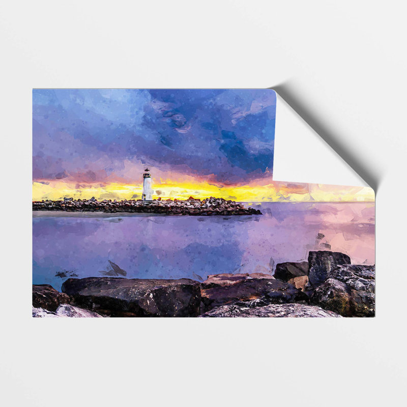 Remote Lighthouse & Seascape - Frameless Print, 42 cm H x 59.4 cm W