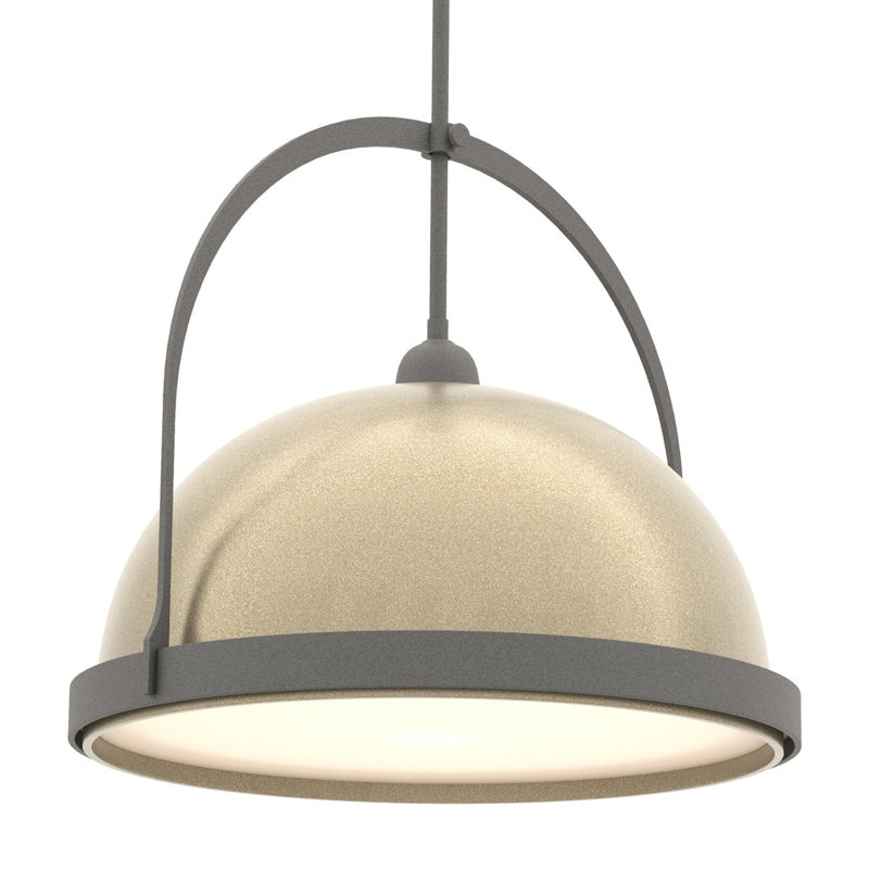 Atlas 1 - Light Single Dome Pendant, Natural Iron, 22.3" - 67.3", Soft Gold