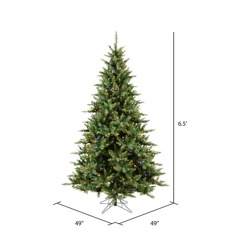 Camdon Lighted Artificial Fir Christmas Tree, 6.5' H, Multi-Colored Dura-Lit® LED