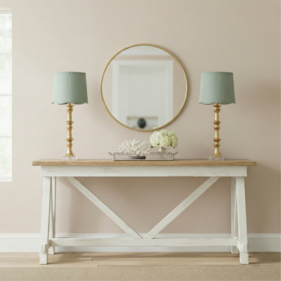 31.75" Crystal Table Lamp With Green Shade