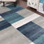 Tapis bleu sarcelle et gris tissé à la machine 5 pi x 8 pi Patchwork