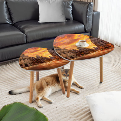Ensemble de 2 tables basses gigognes Triangle