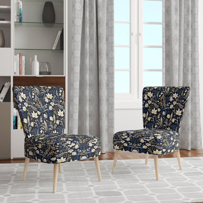 Poissons sous l'eau Elegance Coastal Motif - Chaise d'appoint rembourrée scandinave, chaise d'appoint Botanical Nature