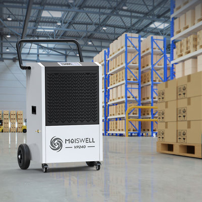 Déshumidificateur commercial de 240 pintes avec pompe de drainage continu automatique pour les sous-sols et les sites industriels mesurant jusqu'à 8 500 pieds carrés Pi.