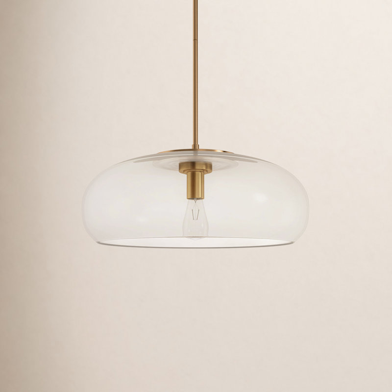 Terza 1 - Light Burnished Brass Dome Pendant