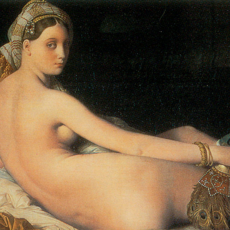 Le Grand Odalisque, 1814 par Jean Auguste Dominique Ingres, reproduction d'art encadrée, H 30 po x l 48,5 po x P 1,75 po