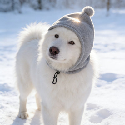 Chapeau d'hiver pour animaux de compagnie avec doublure en polaire, taille L, rouge