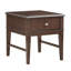 Table de bout classique avec tiroirs avec port de chargement USB et finition brune, meubles de salon 1pc