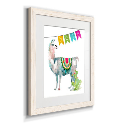 Fiesta Llama II - Reproduction d'art graphique sur papier encadré