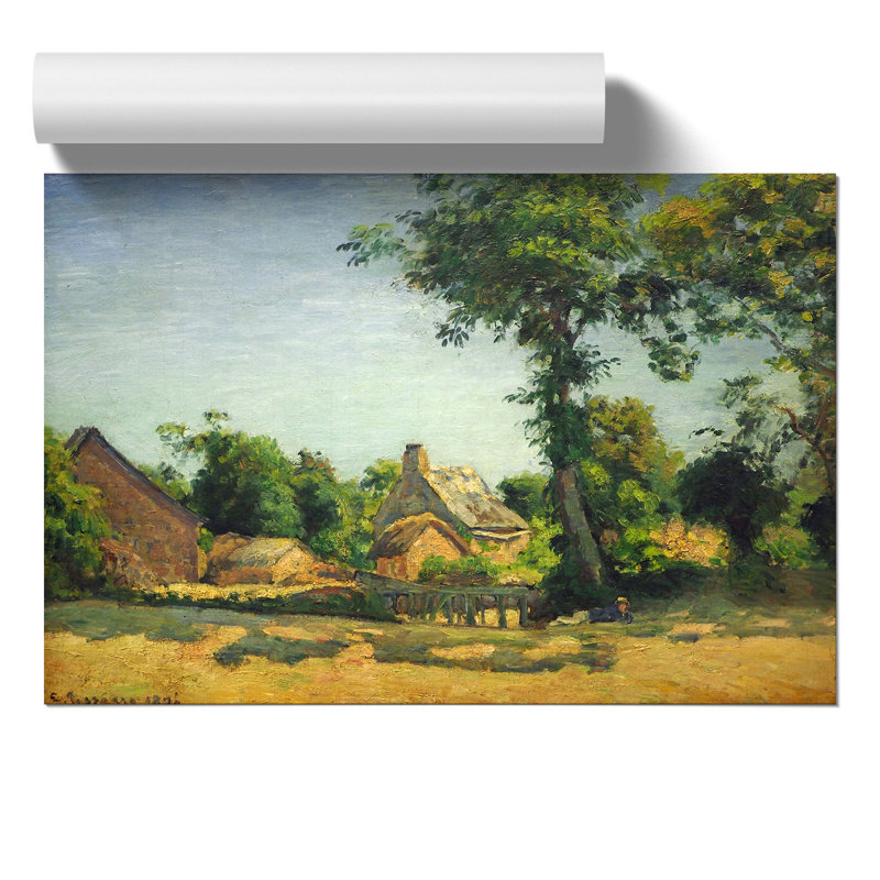 Landscape with a Farm by Camille Pissarro - Frameless Print, 30cm H x 42cm W x 0.1cm D