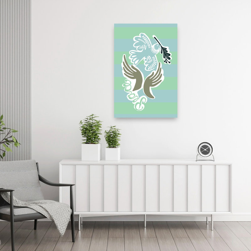 Peaceful Hands Dove Peaceful Serene Tranquil Bird Nature Wall Art Print 1 Piece Wrapped Canvas Wall Art