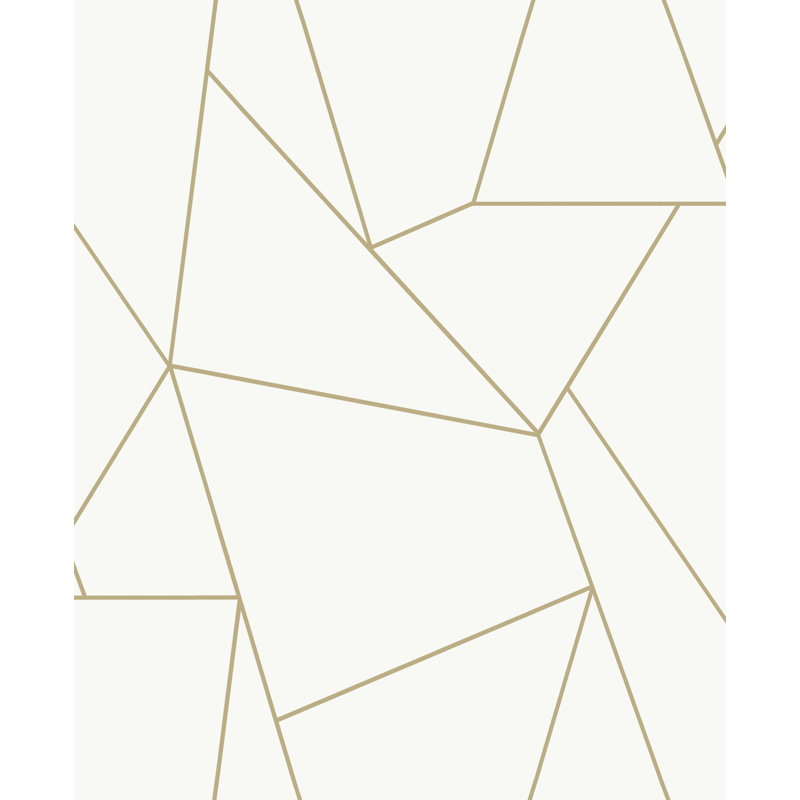 Rouleau de papier peint L 33 pi x l 20,8 po, Blanc / Doré