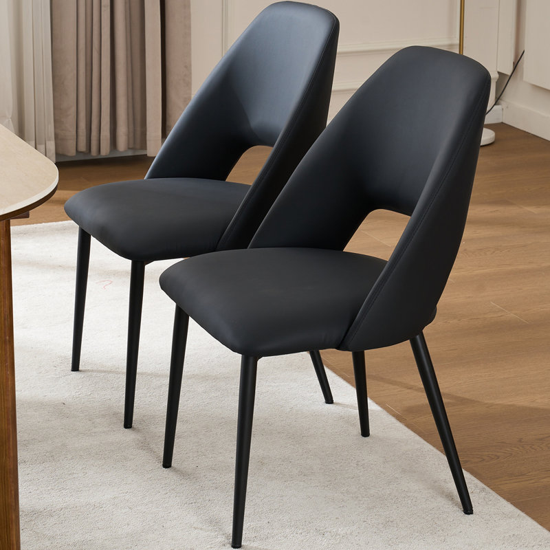 Chaise d'appoint rembourrée Modern, Mélange de polyester noir