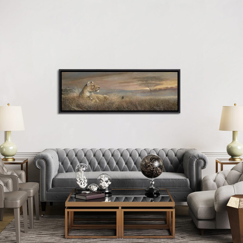 «Forever Safe» par Ruane Manning - reproduction d'art panoramique, H 20 po x l 60 po x P 1,5 po, Toile avec cadre noir patiné