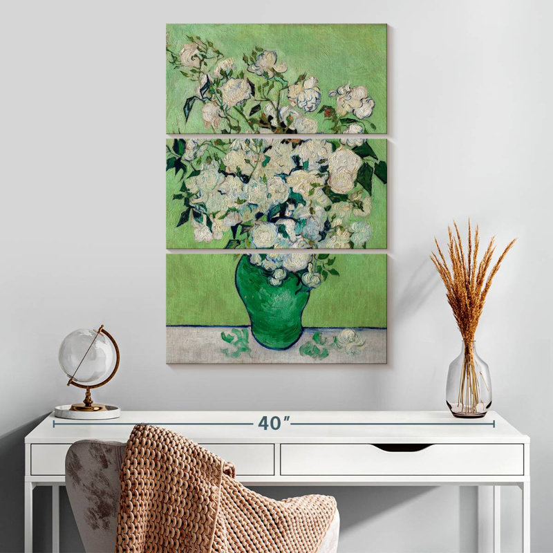 Harnek un vase de roses, H 32 po x l 20 po