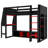 Wood Gaming Loft Bed Featuring Desk, Shelves, LED, And Hanging Rack-157855395