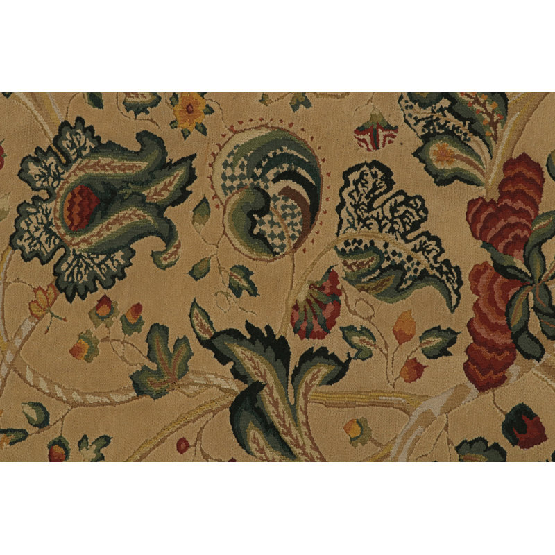 Wool Floral Area Rug, Rectangle 8'10” x 9'7”