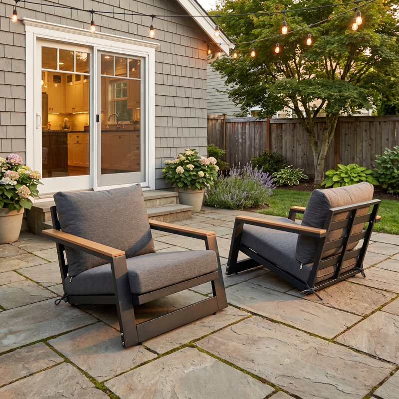 Ensemble de chaises de patio en aluminium, Gris