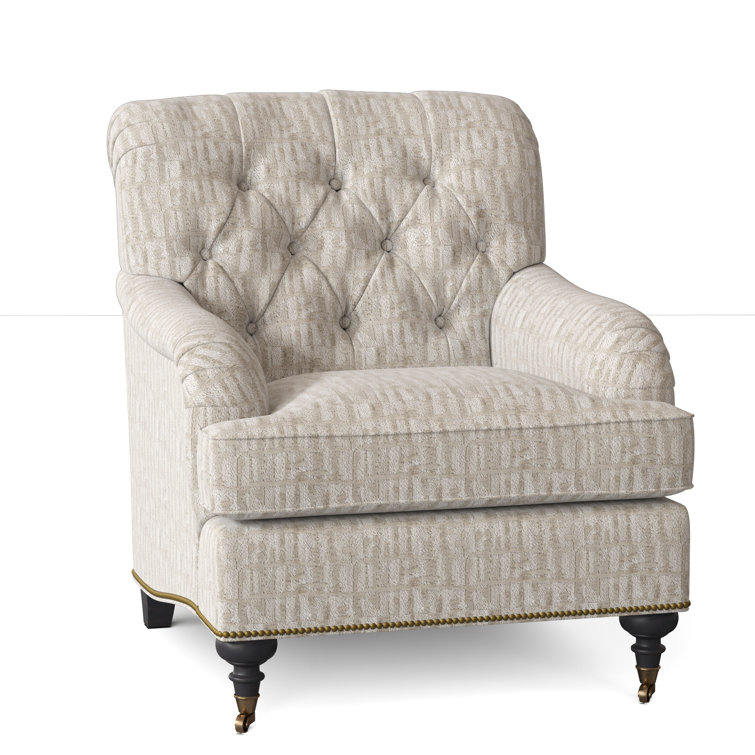 Fauteuil à coussin en duvet capitonné Devan