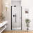 Semi - Pivot Shower Door, 6Mm Tempered Glass, Matte Black Finish, Space Saving Swing, Magnetic Soft Close 30" W X 72" H Pivot, 1/4"  6Mm  Thick Close, Pre Assembled System