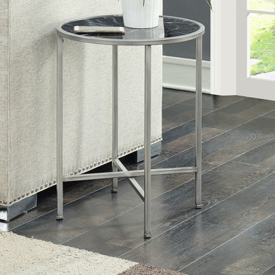 Benvolio Round End Table with Metal Frame