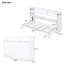 Lit simple TG avec bureau, Finition blanche. Fabriqué en bois massif pour un bureau pratique ou un port de chambre d'amis. Construit avec une étable