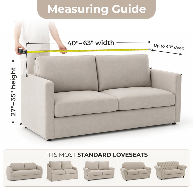 Stretchy Slipcover for Sofa – Machine Washable & Furniture Protector - Comfort Collection, 35" H x 60" W x 40" D, Burgundy 