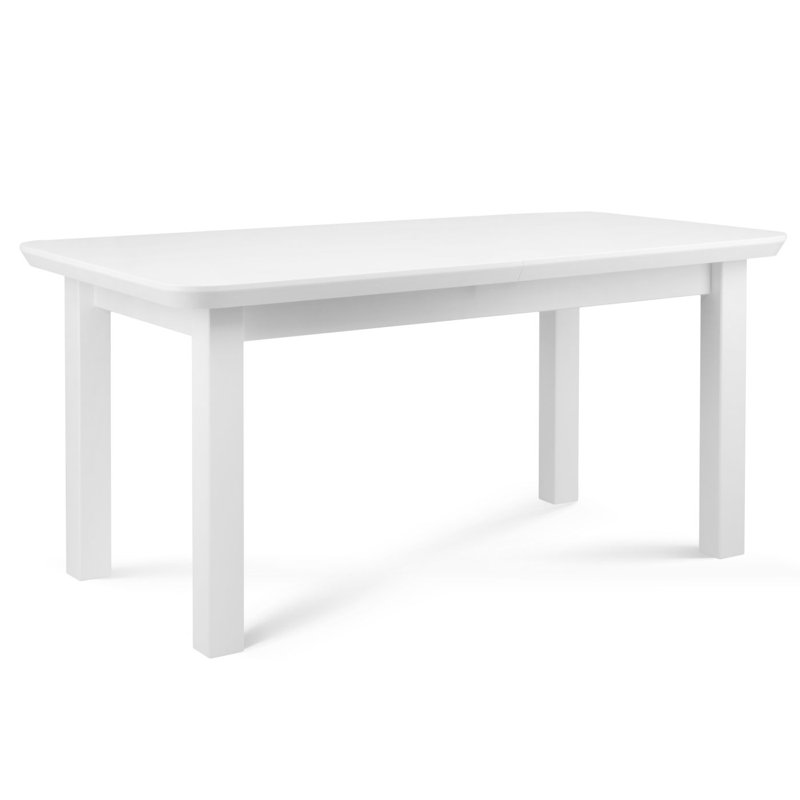 Extendable Metal Base Dining Table, White