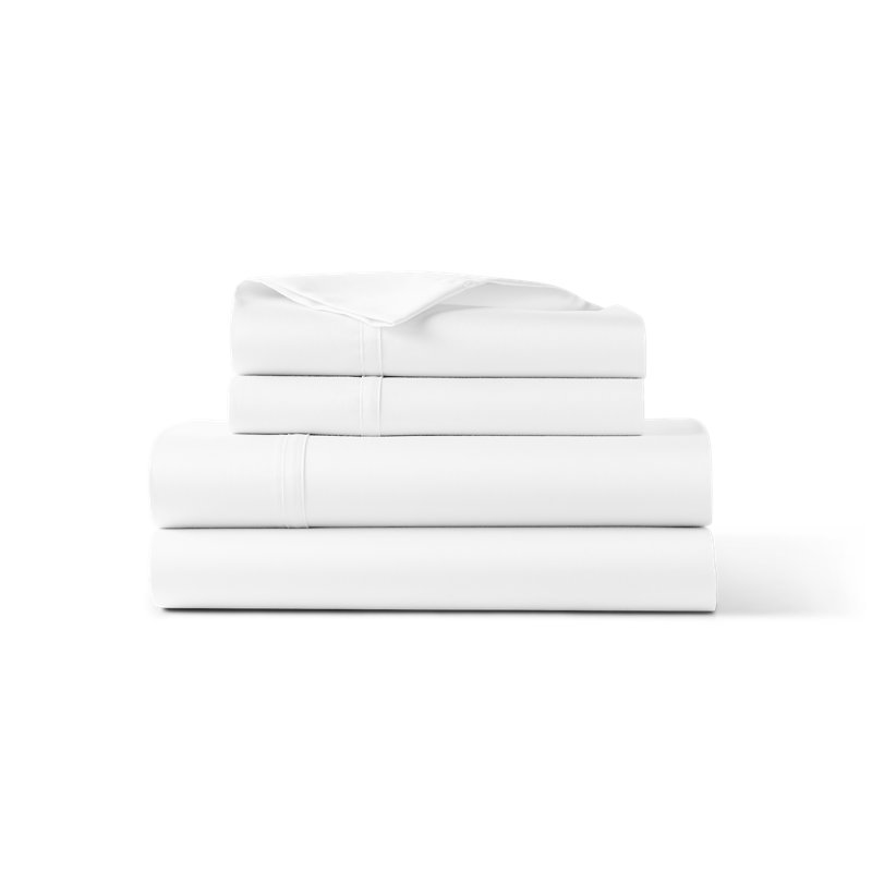 Ensemble de draps 100% coton Spencer, Grand, Blanc