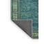 Tapis oriental en polyester / laine tissé à la machine en bleu / vert-1577170663