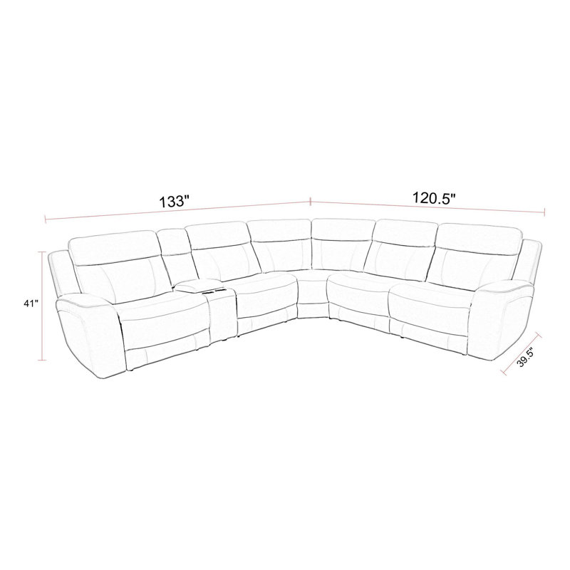 Jaspyr 41" H Modular Power Reclining Sectional, Stone