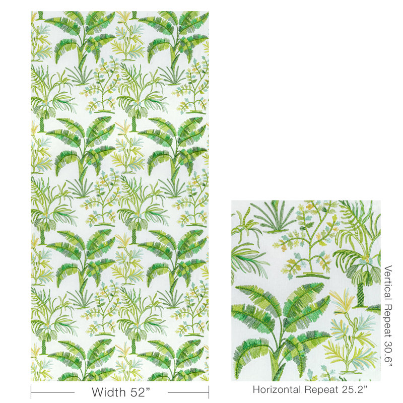Majorelle Martil Emb Performance Fabric, Leaf
