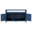 Buffet cannelé de 140 cm (55,1 pouces) avec portes en pin, 3 portes de rangement et une tablette ouverte-1480324436