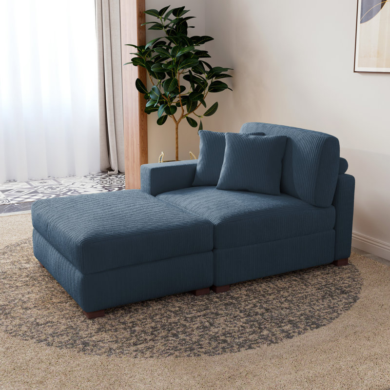 Upholstered Chaise Lounge, Left Hand Facing