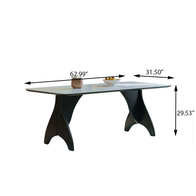 Table de salle à manger 62,99 po, 29.53" H x 62.99" W x 31.5" D